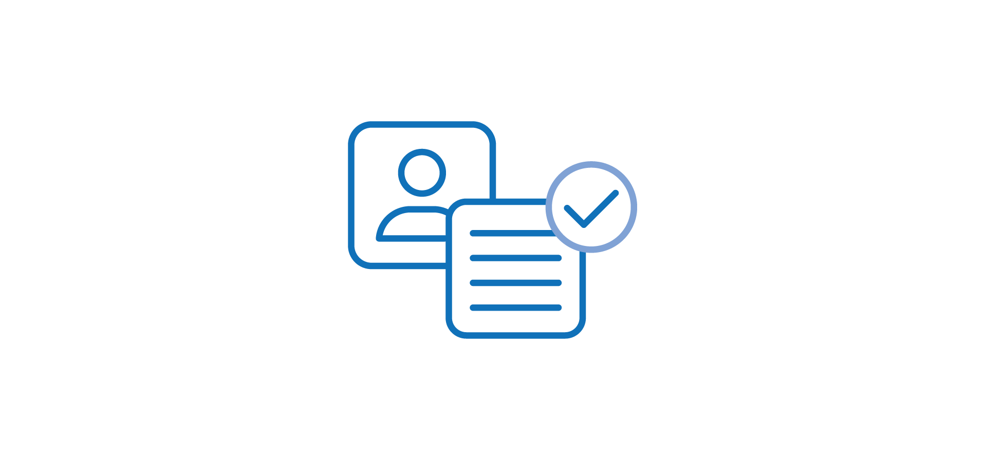 person with info and a checkmark