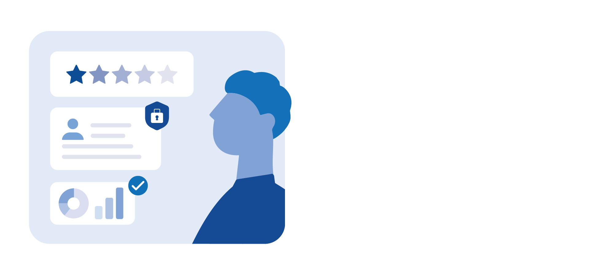Person with profile next to them being validated 