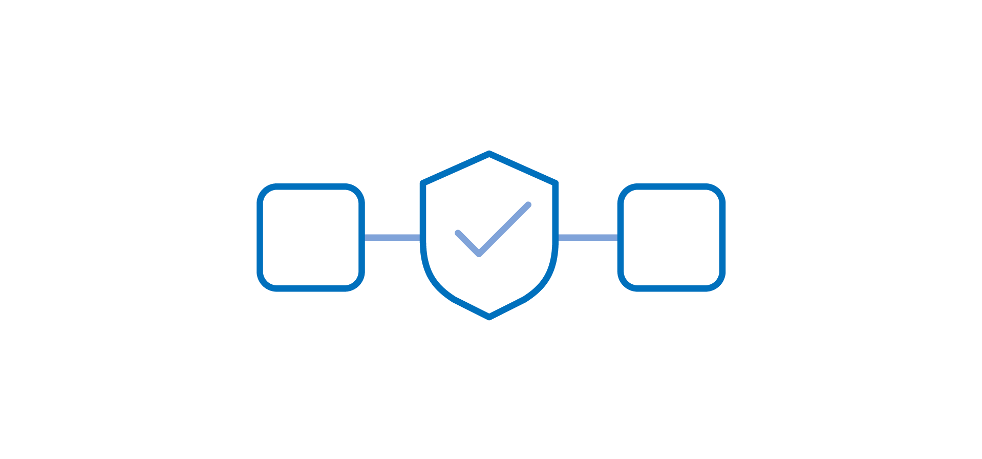 a secure shield connecting two separate squircles on either side