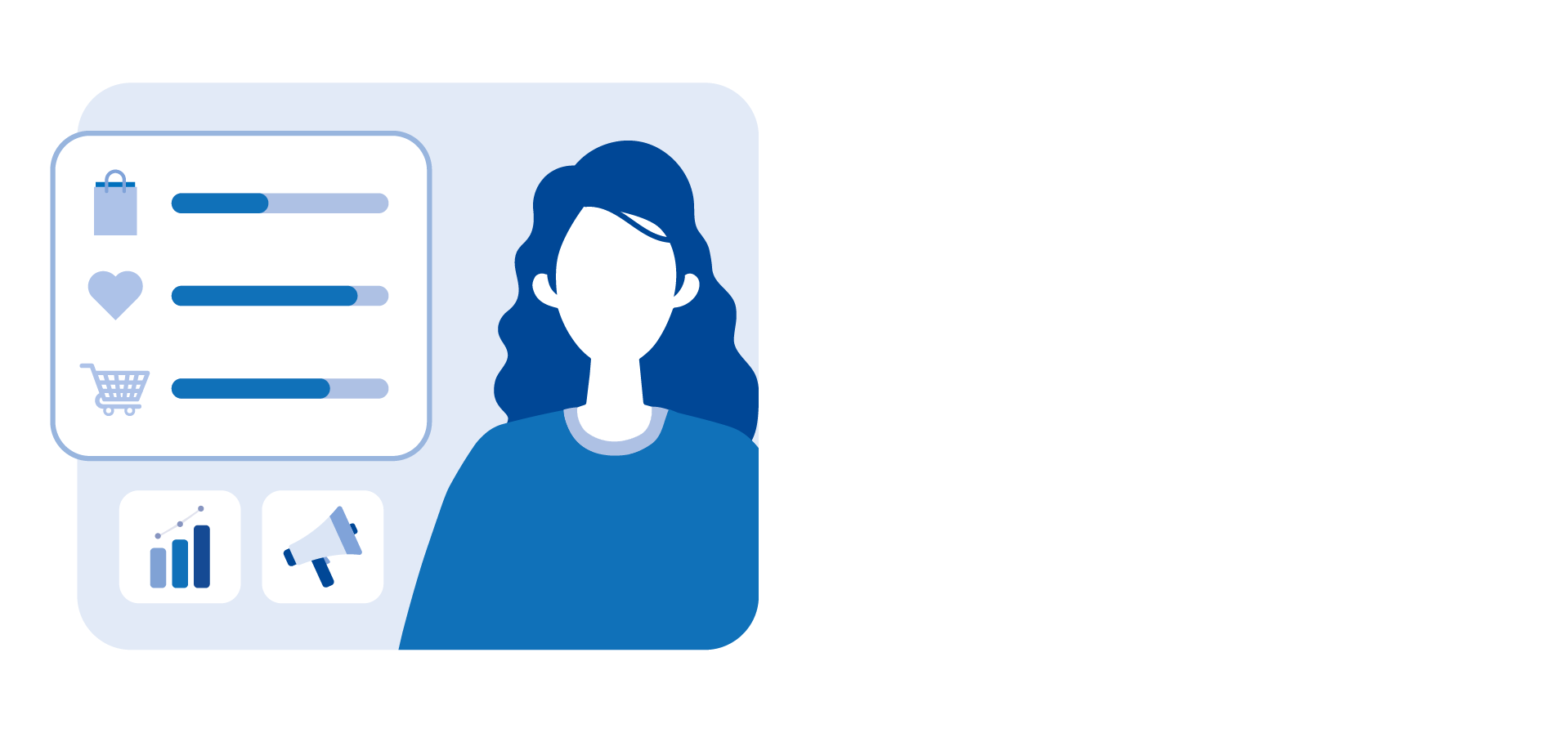 Woman being connected behavior icons