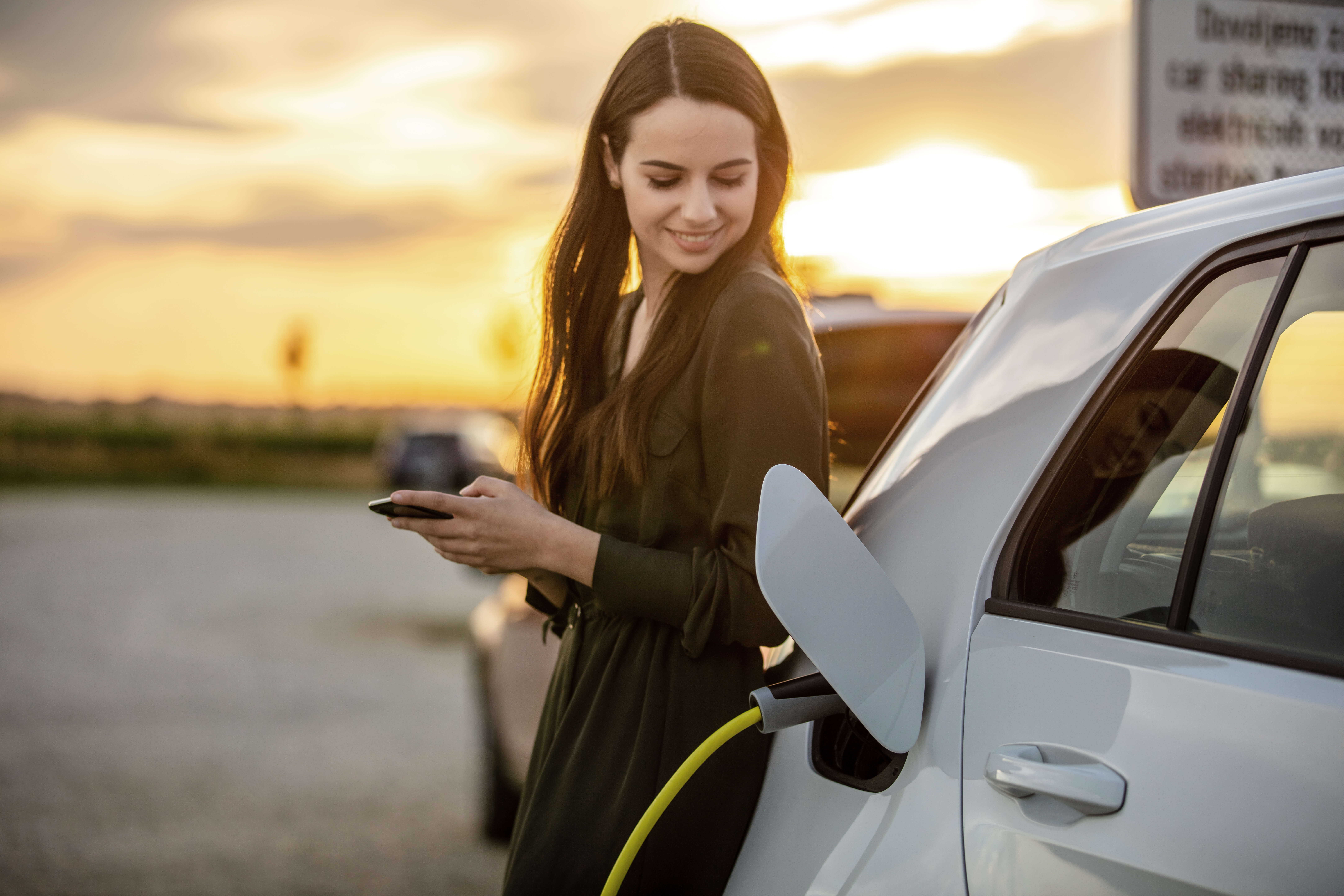 woman with car
